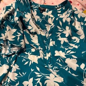Torrid Teal Floral Women's Top Size 2